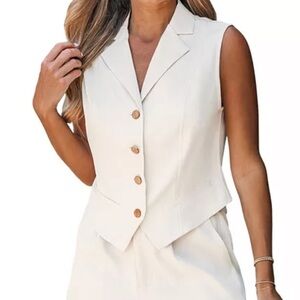 NEW Cupshe Neutral Blazer Vest